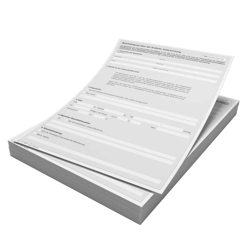 Bescheinigung für ärztliche Untersuchung