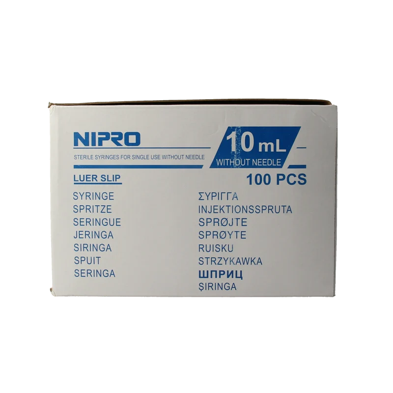 Nipro Injectiespuit luer 10ml 3-delig 100.00 Stuks