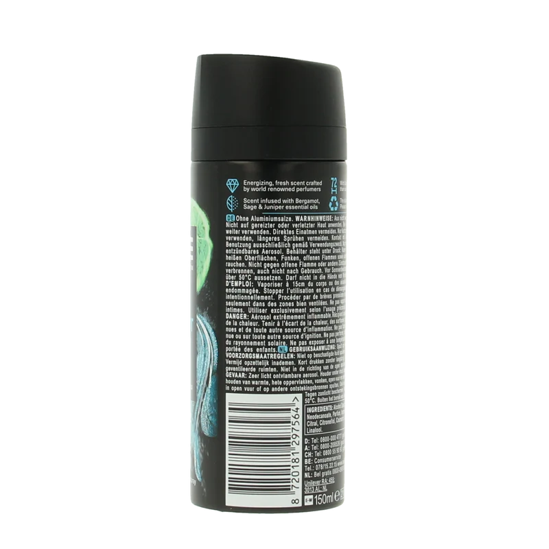 AXE Deodorant bodyspray kenobi aqua bergamot 150.00 Milliliter