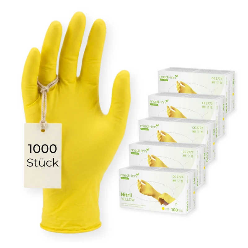 Medi-Inn Nitril Yellow Einmalhandschuhe, gelb, puderfrei
