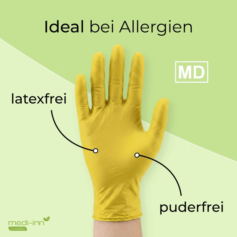 Medi-Inn Nitril Yellow Einmalhandschuhe, gelb, puderfrei