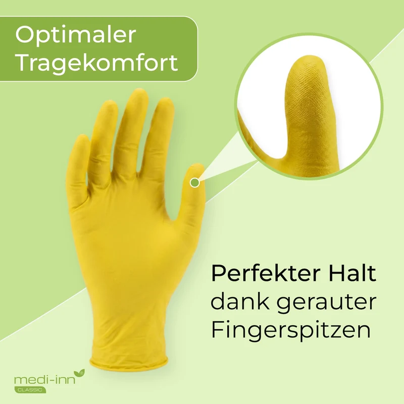 Medi-Inn Nitril Yellow Einmalhandschuhe, gelb, puderfrei