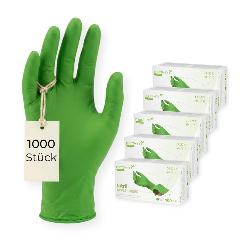 Medi-Inn Nitril Apple Green Einmalhandschuhe, apfelgrün, puderfrei