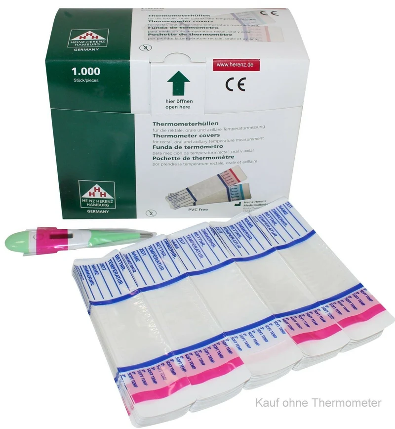 Softtemp Digital Schutzhüllen ohne Gleitmittel für Fieberthermometer