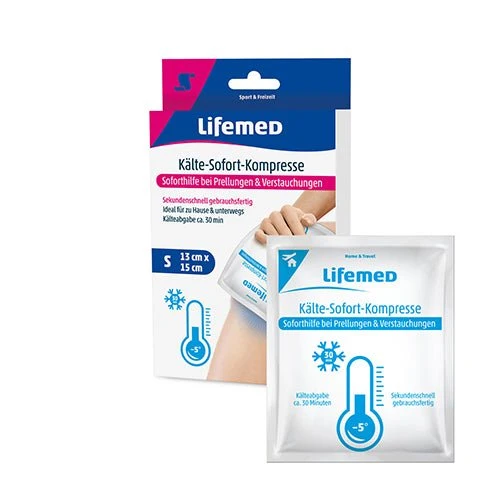 Lifemed Kälte-Sofort-Kompresse 13 cm x 15 cm weiß Größe S