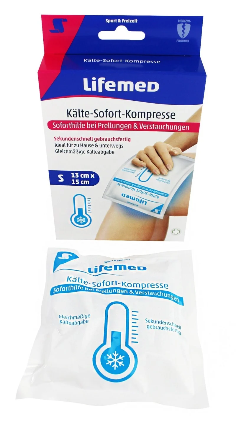 Lifemed Kälte-Sofort-Kompresse 13 cm x 15 cm weiß Größe S