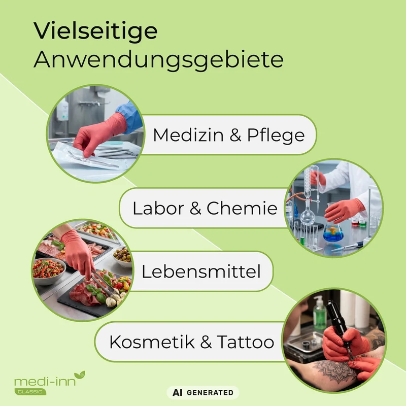 Medi-Inn Nitril Red Plus Einmalhandschuhe puderfrei