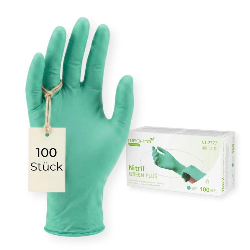 Medi-Inn Nitril Green Plus Einmalhandschuhe puderfrei