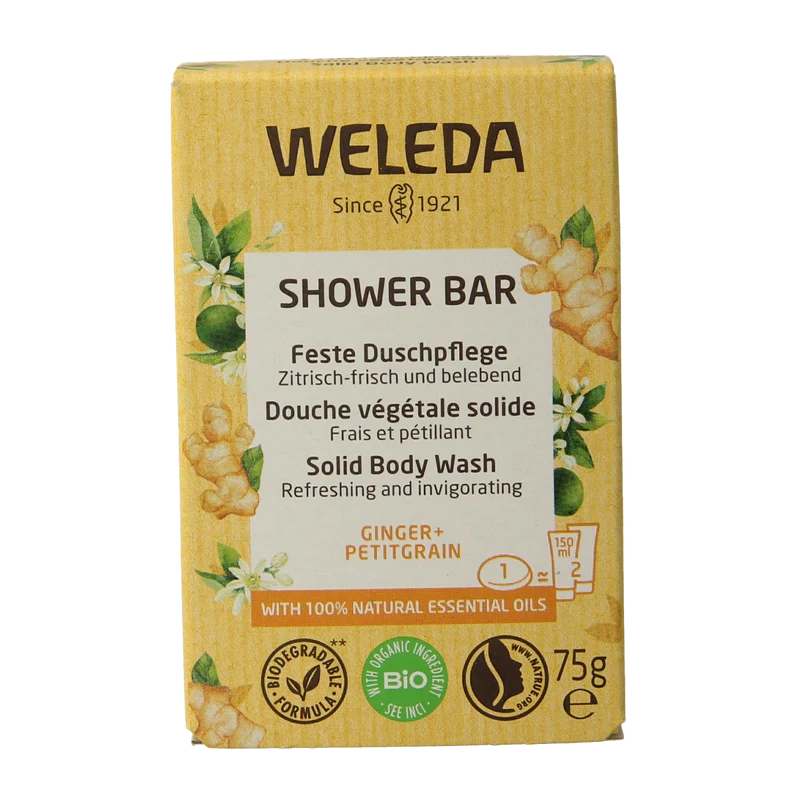 Weleda Shower bar ginger + petitgrain 75.00 Gram