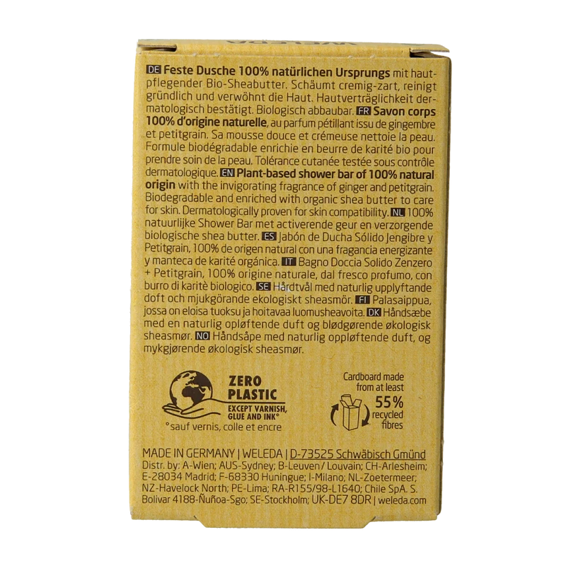 Weleda Shower bar ginger + petitgrain 75.00 Gram