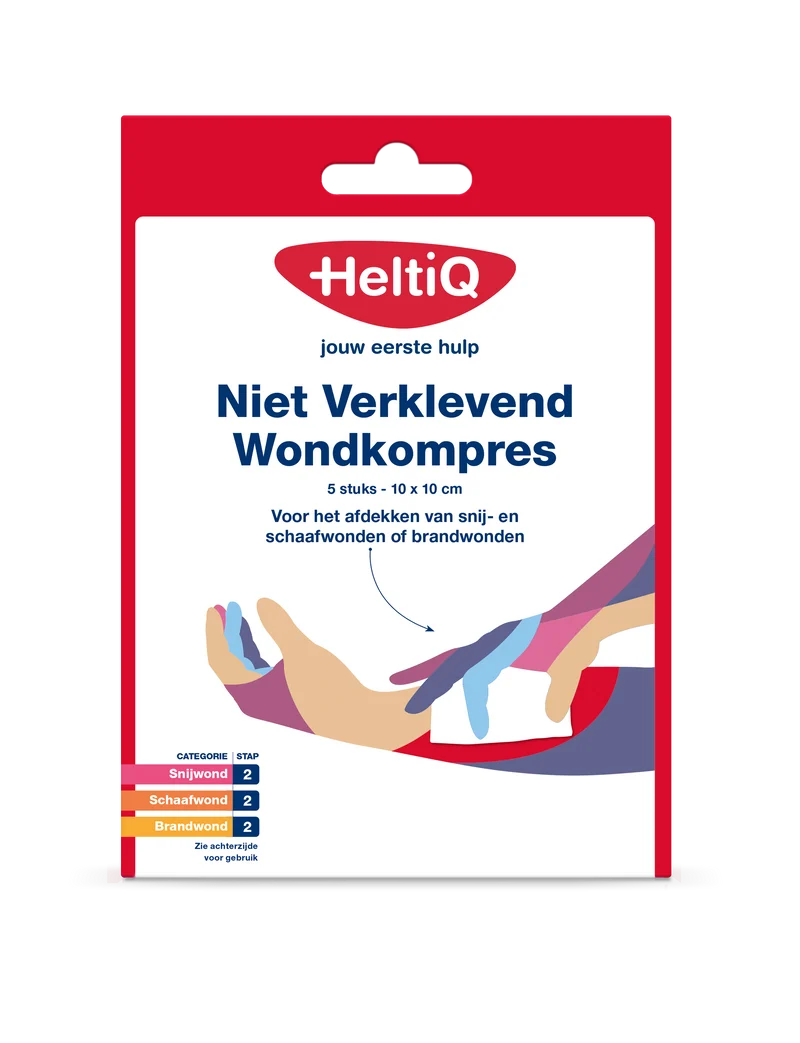 Heltiq Niet verklevend wondkompres 10 x 10cm 5.00 Stuks