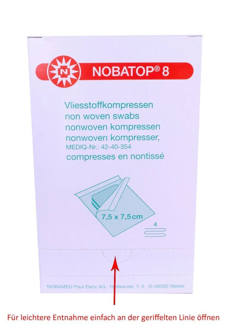 Noba Nobatop 8 Vliesstoffkompressen steril vierfach gelegt 50 x 2 Stück