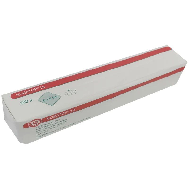 Noba Nobatop 12 Vliesstoffkompressen, 6-fach, 200er Pack