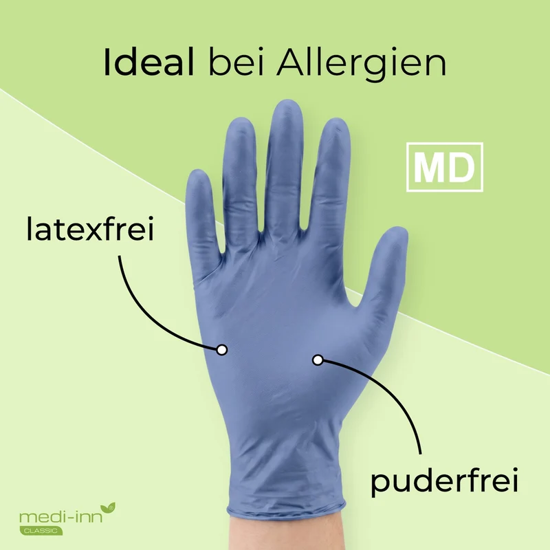 Medi-Inn Nitril blue Einmalhandschuhe Big Box, blau, puderfrei, 200er Pack
