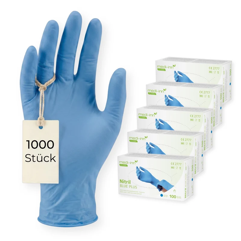 Medi-Inn Nitril blue plus Einmalhandschuhe, blau, puderfrei