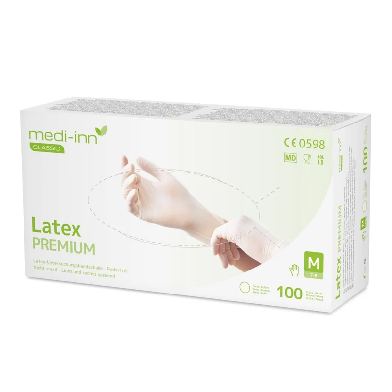 Medi-Inn Latex Premium Einmalhandschuhe, weiß, puderfrei
