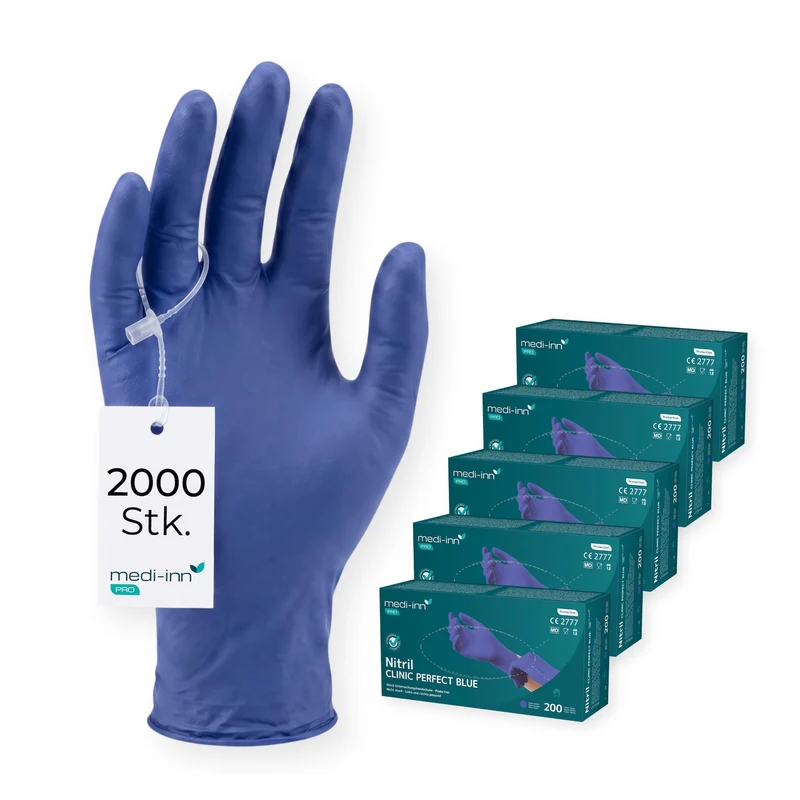 Medi-Inn PRO Clinic Perfect Blue Nitril-Einmalhandschuhe, blau, puderfrei