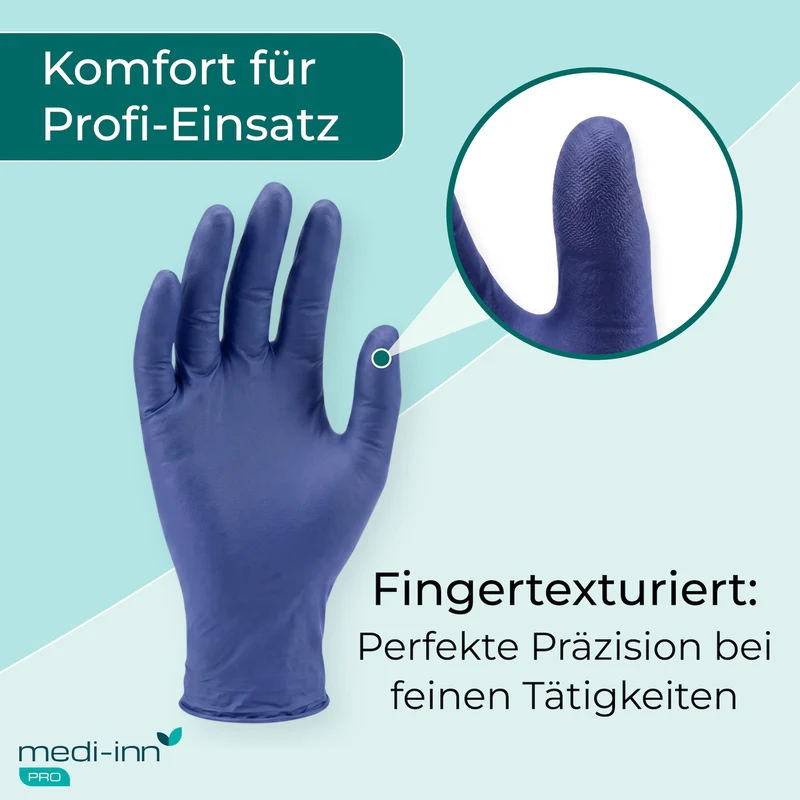 Medi-Inn PRO Clinic Perfect Blue Nitril-Einmalhandschuhe, blau, puderfrei
