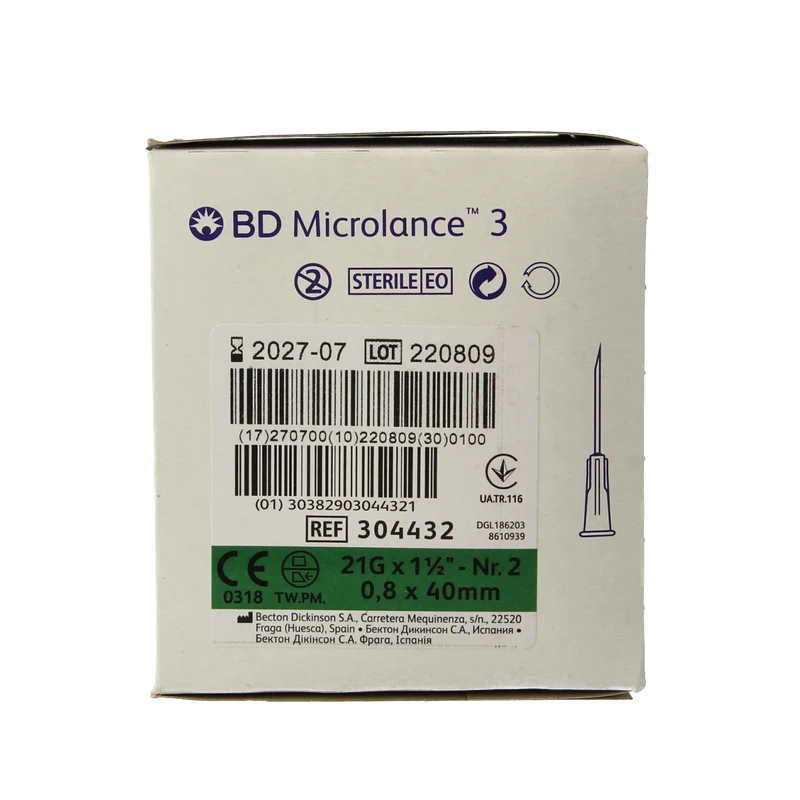 Becton Injectienaald B/D microlance 0.80 x 40 100.00 Stuks