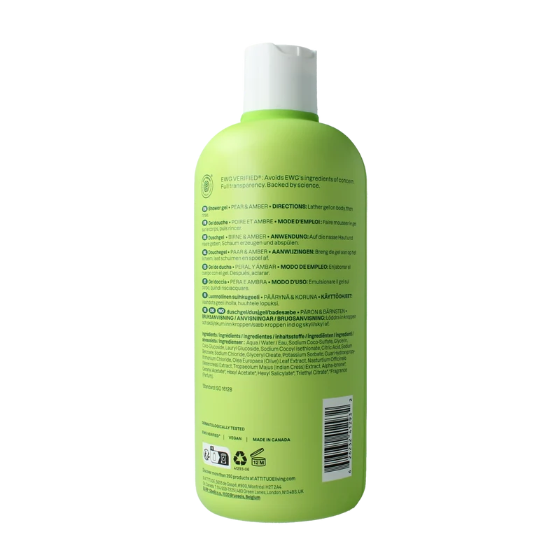 Attitude Shower gel soothing pear & amber 473 Milliliter