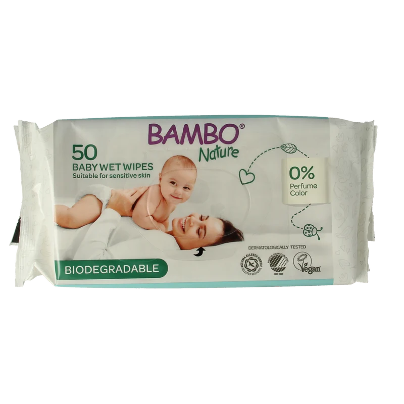 Bambo Nature wet wipes 50.00 Stuks