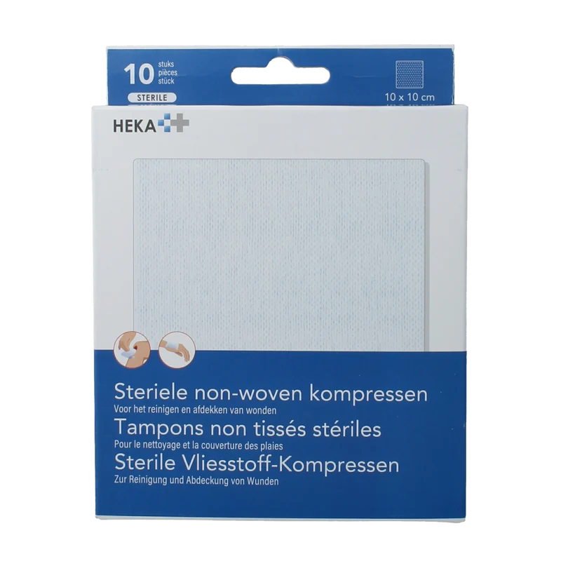 Heka Klein Non-woven kompres 10 x 10cm 10.00 Stuks
