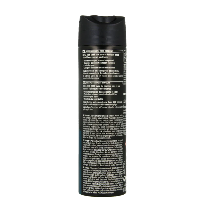 Nivea Men deodorant spray deep beat 150.00 Milliliter