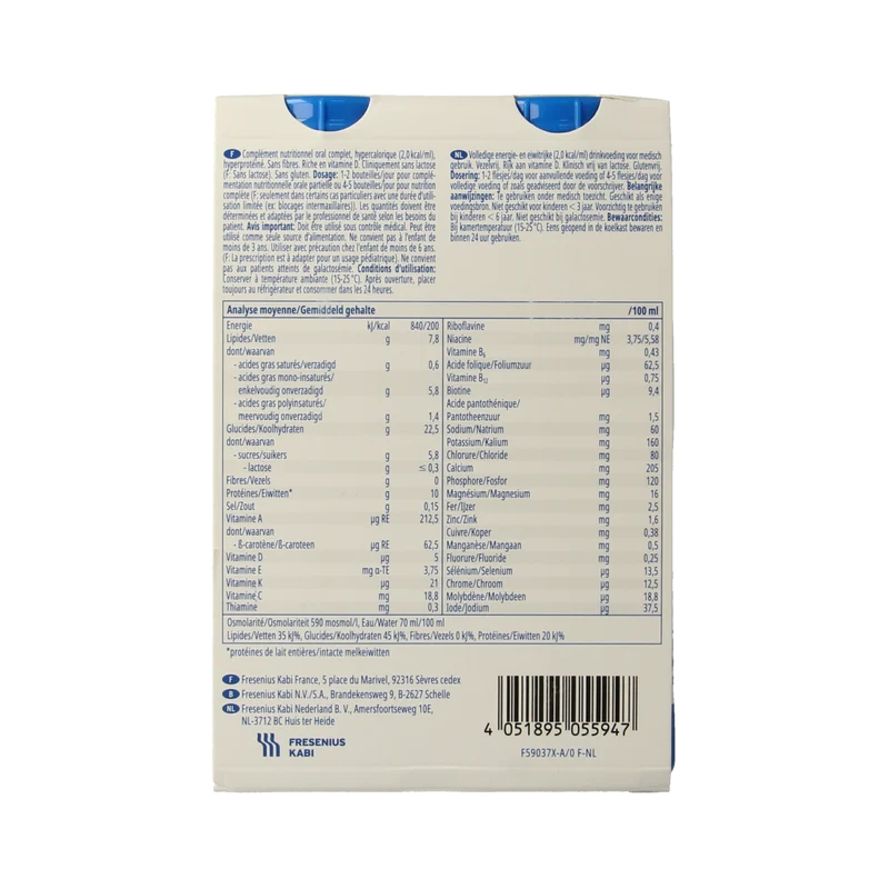 Fresubin 2Kcal drink vanille 200ml 4.00 Stuks