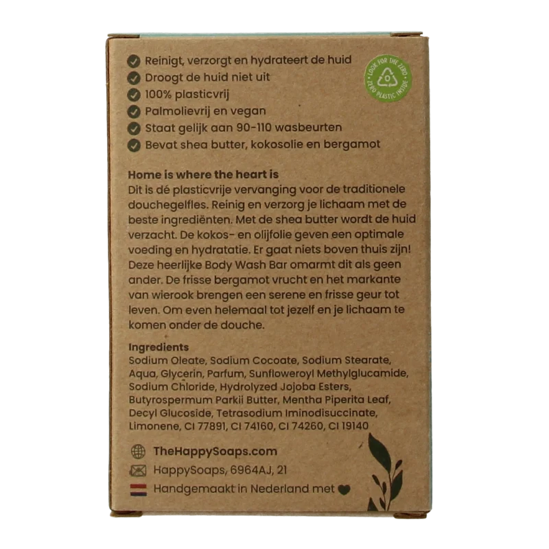 Happysoaps Body bar bergamot en wierook 100 Gram