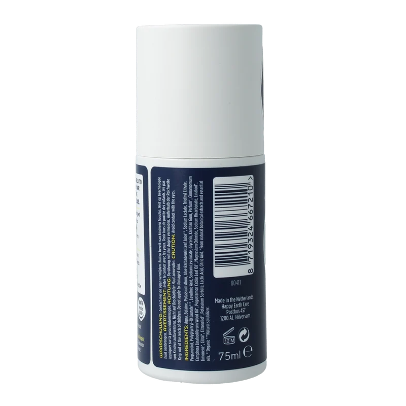 Happy Earth Pure deodorant roll-on men protect 75.00 Milliliter