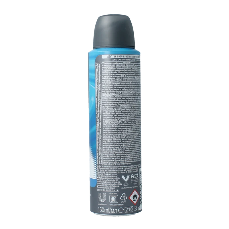 Dove Deodorant spray men+ care clean comfort 0% 150.00 Milliliter
