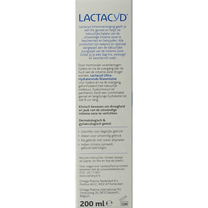 Lactacyd Wasemulsie ultra hydraterend overgang 200.00 Milliliter