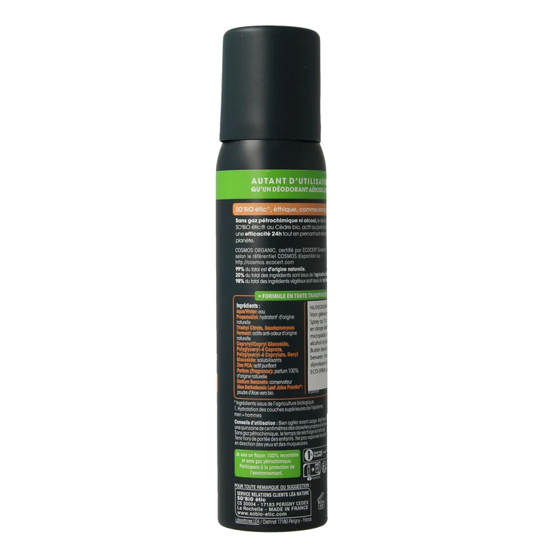 So Bio Etic For men deospray ceder 100.00 Milliliter