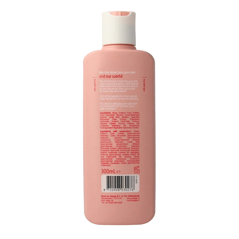 Seepje Showergel white peach and cedarwood 300.00 Milliliter