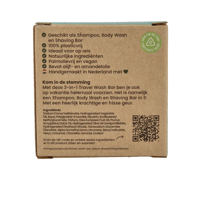 Happysoaps 3-in-1 Travel wash beach 40 Gram