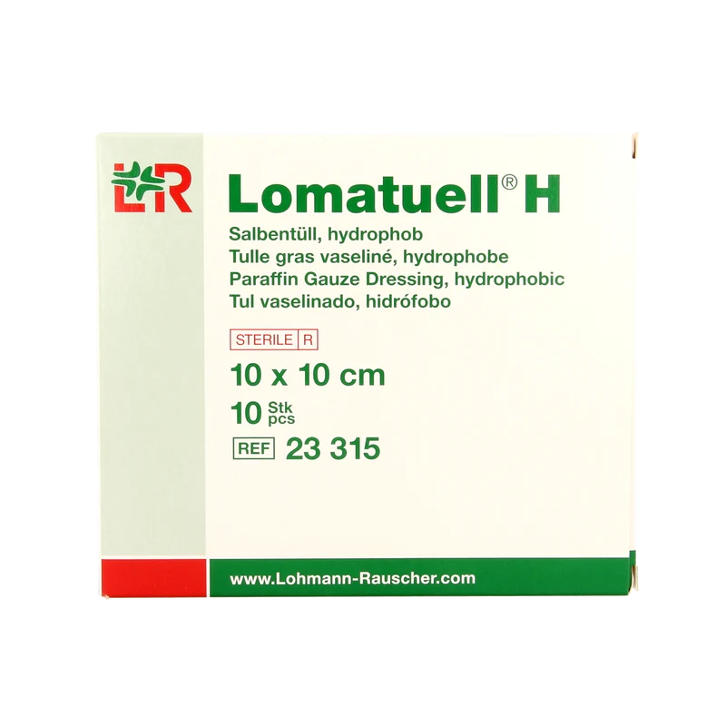 Lomatuell H gaasverband 10cm x 10cm 10.00 Stuks