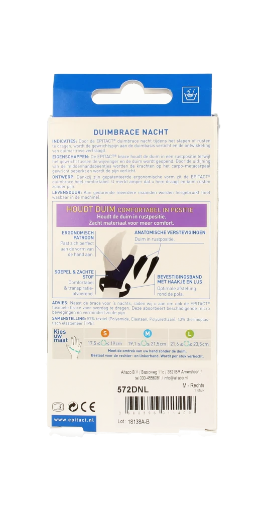 Epitact Duim orthese nacht rechts maat M 1.00 Stuks