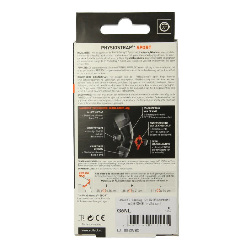 Epitact Knie physiostrap sport maat XL 1 Stuks