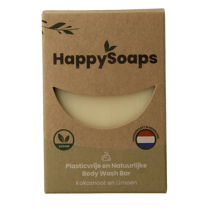 Happysoaps Body bar kokosnoot & limoen 100 Gram