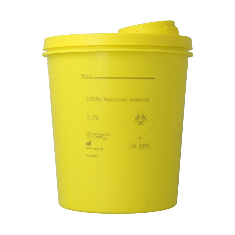 Uson Plast Naaldencontainer 1.7 liter geel gerecycled plastic 1.00 Stuks