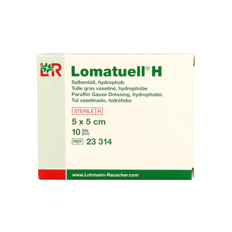 Lomatuell H gaasverband 5cm x 5cm 10.00 Stuks