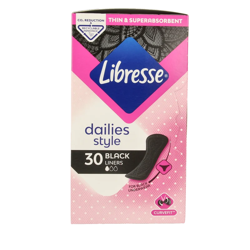 Libresse Inlegkruisjes normaal black 30.00 Stuks