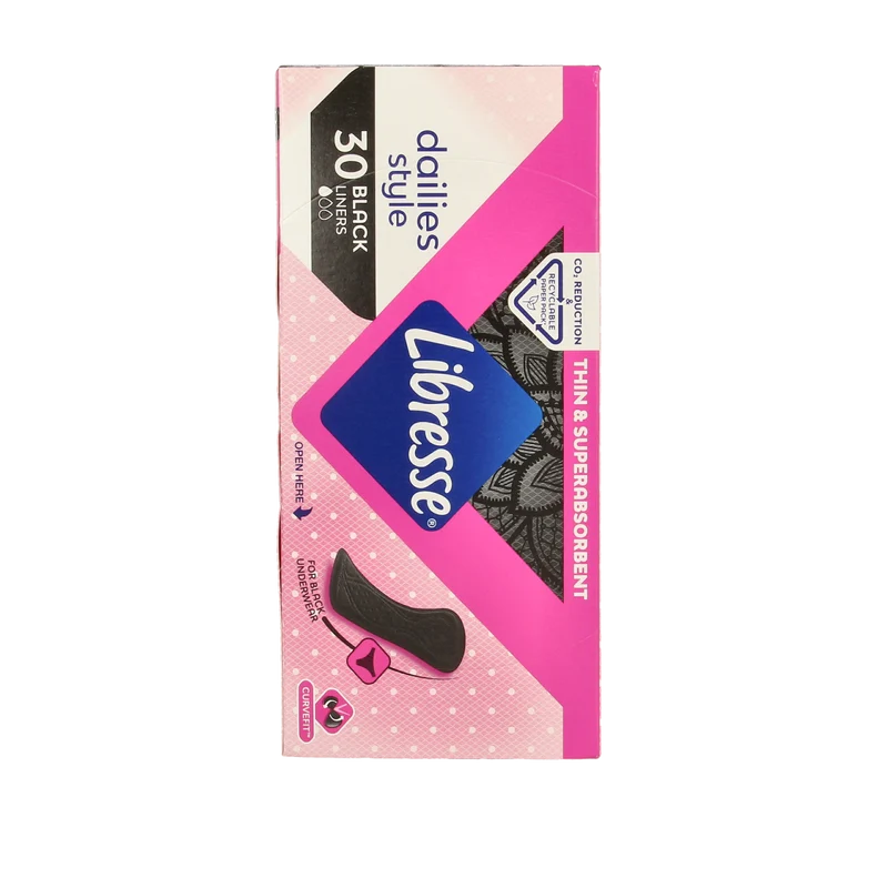 Libresse Inlegkruisjes normaal black 30.00 Stuks
