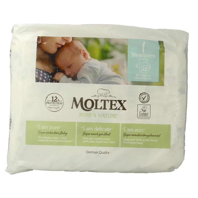 Moltex Pure & nature babyluiers newborn 22.00 Stuks