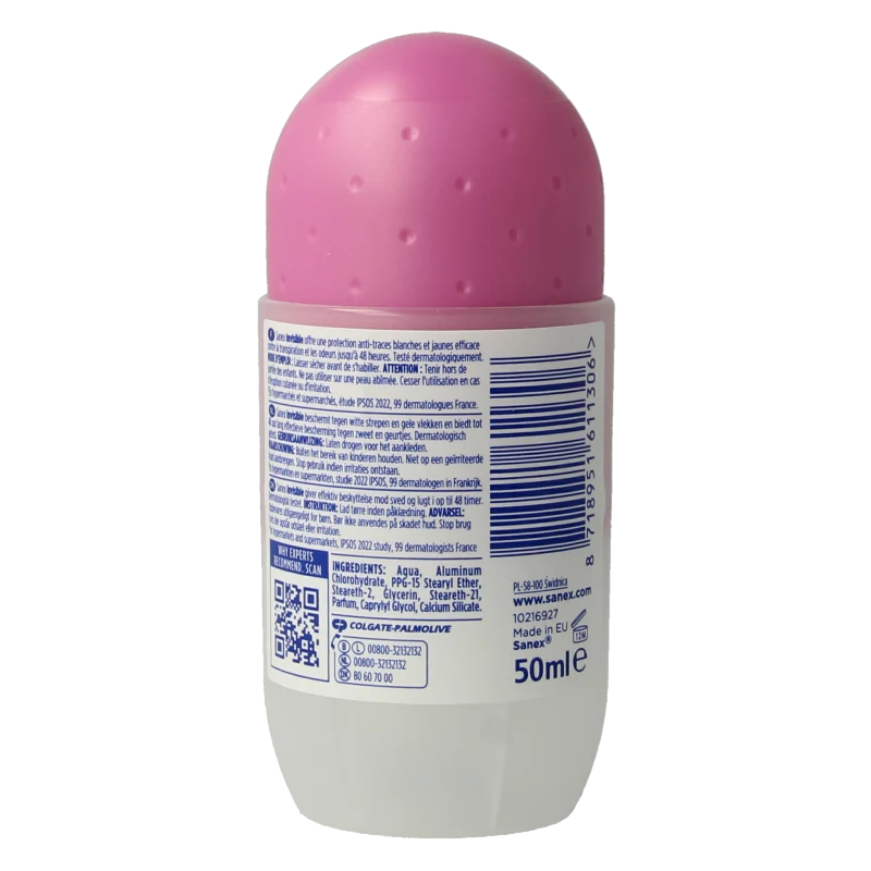 Sanex Deodorant roll-on invisible 50 Milliliter