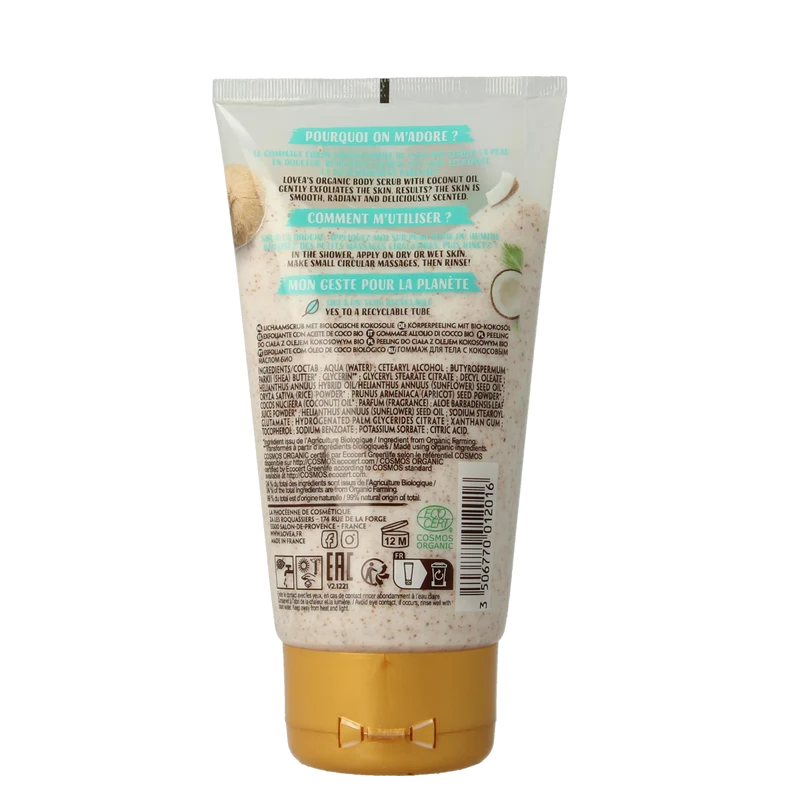 Lovea Bodyscrub coconut oil dry skin organic 150.00 Milliliter