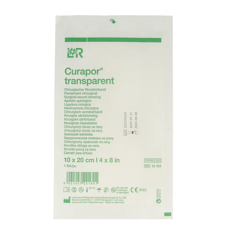 Curapor Wondverband transparant 10 x 20cm steriel 1.00 Stuks