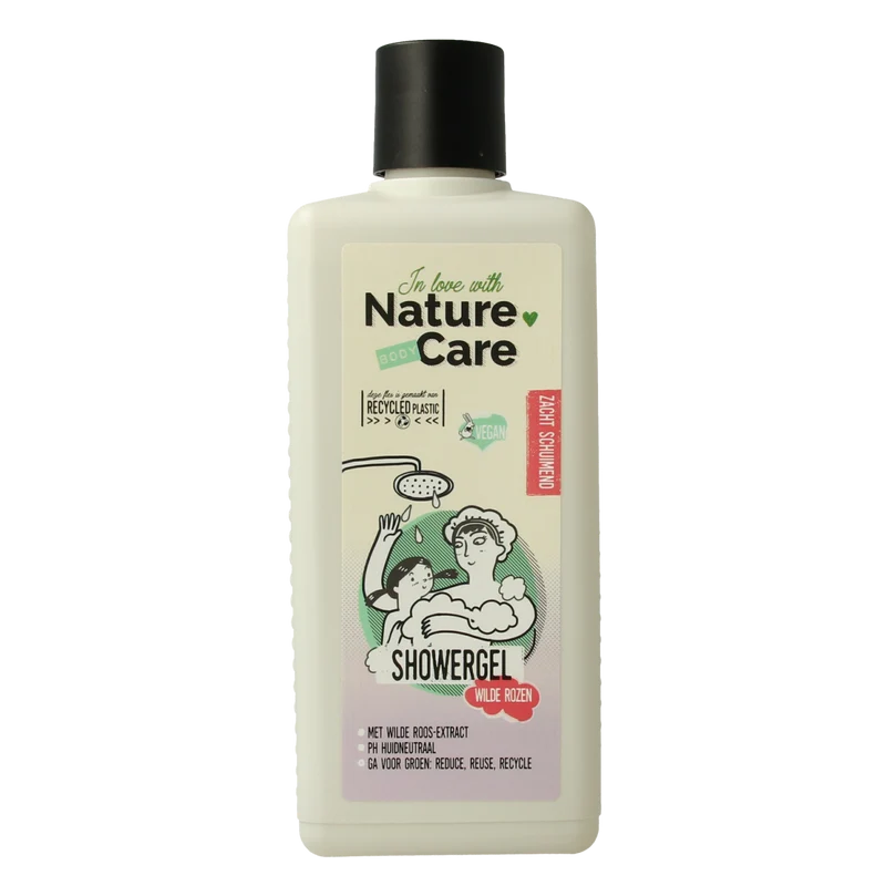 Nature Care Showergel wilde rozen 500.00 Milliliter