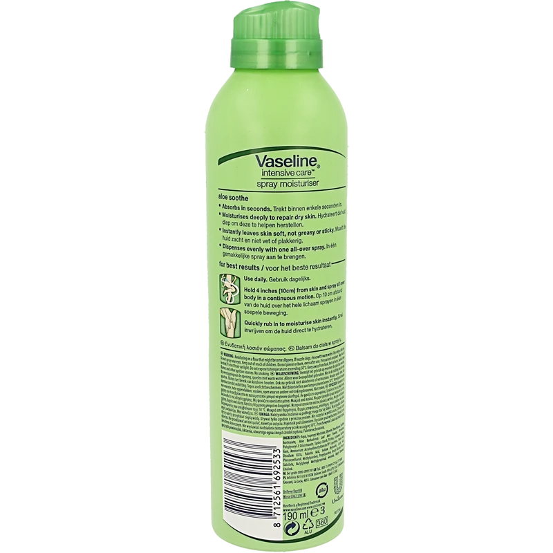 Vaseline Lotion spray aloe vera 190.00 Milliliter