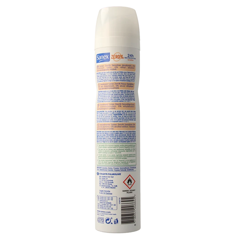 Sanex Deodorant spray zero % sensitive 200.00 Milliliter